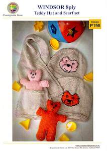 Toys: P196 Teddy, Hat & Scarf Set