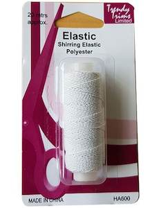 Elastic: Elastic Shirring Elastic Polyester White