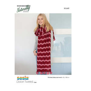 Patterns Ladies 10ply: N1649 Chevron Pom Pom Shawl