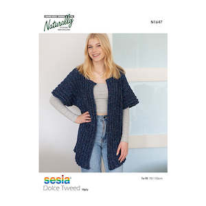 Patterns Ladies 10ply: N1647 Collarless Sideways Vest