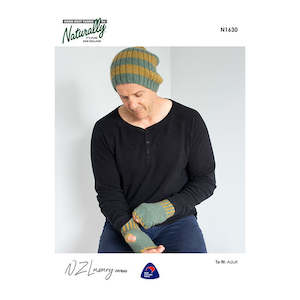 Patterns Mens 8ply: N1630 His Beanie and Fingerless Gloves