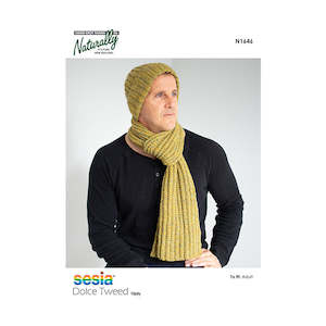 Patterns Mens 10ply: N1646 Watch Cap Beanie & Moss Rib Scarf