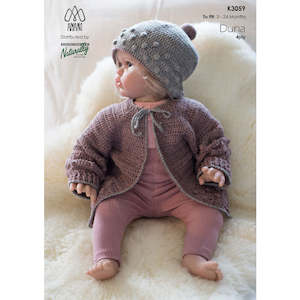 K3059 Crochet Jacket & Beanie for Babies