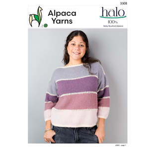 3308 Stripe and Eyelet Sweater