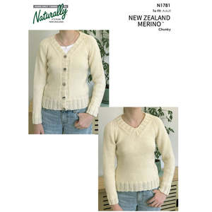 Sweaters: N1781 Raglan V-Neck Sweater & Cardigan