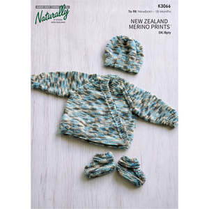 Sweaters: K3066 Crossover Cardigan, Hat & Booties