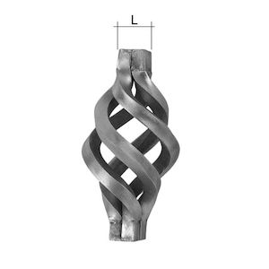 Italian Wrought Iron: Basket L.12 Mm. - Dia55x125 Mm. Id