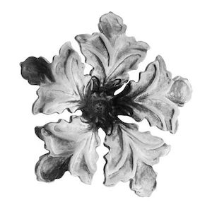 Italian Wrought Iron: Decorative Flower Dia80 Mm Id