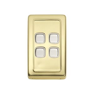 Switch - Rocker 4 Gang Pb Wh 72x115mm Tr