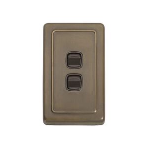 Switch - Rocker 2 Gang Br 72x115mm Tr