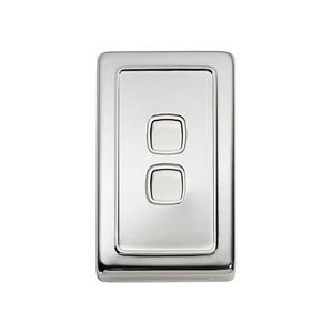 Switch - Rocker 2 Gang Cp Wh 72x115mm Tr