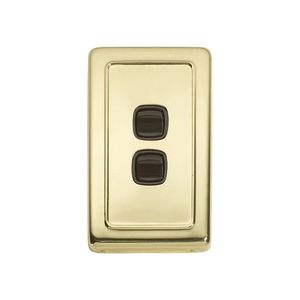 Switch - Rocker 2 Gang Pb Br 72x115mm Tr