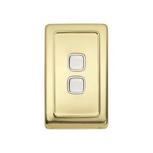 Switch - Rocker 2 Gang Pb Wh 72x115mm Tr