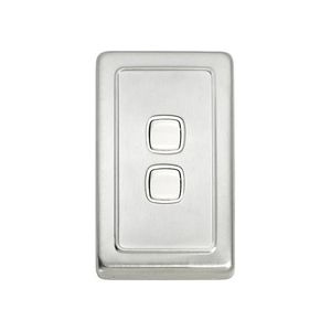 Switch - Rocker 2 Gang Sc Wh 72x115mm Tr