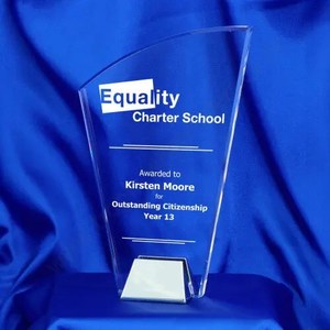 Arc Acrylic Award with Nickel Base – Knox Engravers