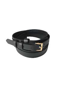 Belts: SADDLE BELT GOLD BUCKLE