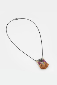 ISHI NECKLACE - BROWN AND PINK - Y2054