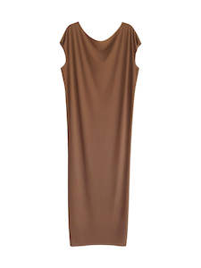 Knitwear: LASER T MAXI DRESS TOFFEE