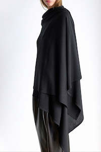 OVERSIZED KNITTED WRAP - NOIR