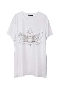 Oversized Spirit T White (black Print)
