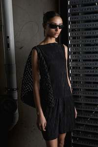 Ravenhue: BOATNECK IMAGAWA TOP BLACK