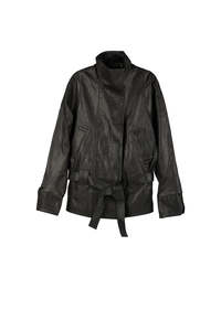 Clothing: GO-TO LEATHER JACKET BLACK GRAIN