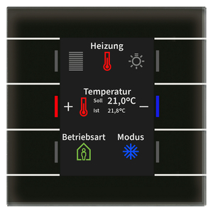 Products: MDT KNX Glass Push Button II Smart, White, Black With Temp
