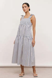 Adorne: Adorne - Noah Poplin Stripe Dress