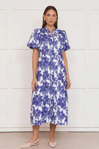 Adorne: Adorne - Margot Printed Linen Dress
