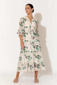 Adorne: Adorne - Frances Magnolia Print Dress