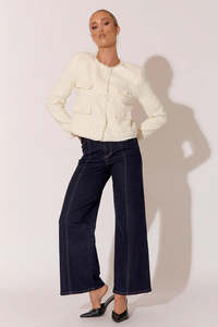 Adorne: Adorne - Michaela Tweed Jacket (Cream)