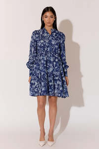 Adorne: Adorne - Celeste Long Sleeve Print Dress