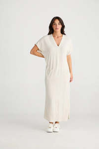 Brave True: Brave + True - Portsea Kaftan (Natural Pinstripe)