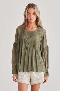 Talisman - Exhale Blouse (Olive Dobby)ll