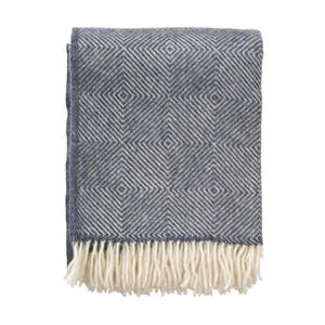 Nordic Style - Klippan Lambswool Throw Gooseye (Smokey Blue)