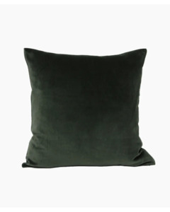 French Country: French Country - Velvet Cushion /W Feather Inner (Dark Green)