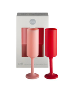 Hā Naturally - Cherry + Blush Silicone Unbreakable Champagne Flutes (2pk)