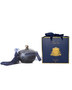 Cote Noire - Black Round Art Deco Candle (Navy)