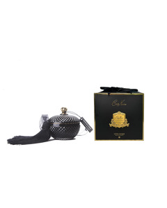 Cote Noire - Black Round Art Deco Candle (Black)