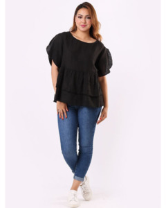 Lilliano - Italian Linen 2 frill Top