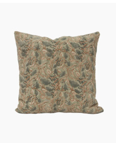 French Country - Amira Floral Handblock Cushion /W Feather Inner