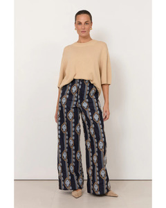Adorne: Adorne - Avalon Lightweight Denim Embroidered Pant (Denim)