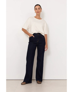Adorne: Adorne - Athena Straight Leg Jean (Dark Denim)