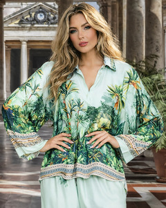 LILLIANO - Italian  Silk Viscose Top (OS)