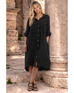 Lilliano - Linen Button Front Shirt Dress