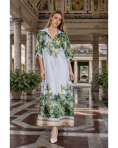 Lilliano: LILLIANO - Italian Tropical Silk Viscose Dress (Grey)