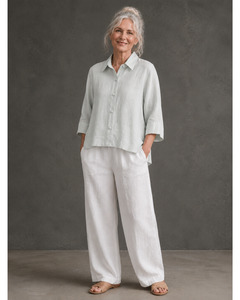 Blouses: Flaxbloom - Maya Shirt (Mint)