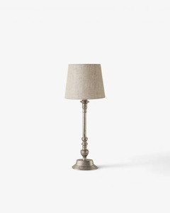 Home Decor: French Country - Oval Ring Small Lamp Base Antique Silver