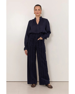 Adorne: Adorne - Lucy Corduroy Stripe Pant (Navy)