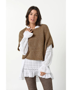 ES - Celeste Alpaca Wool Blend Vest (Coffee)